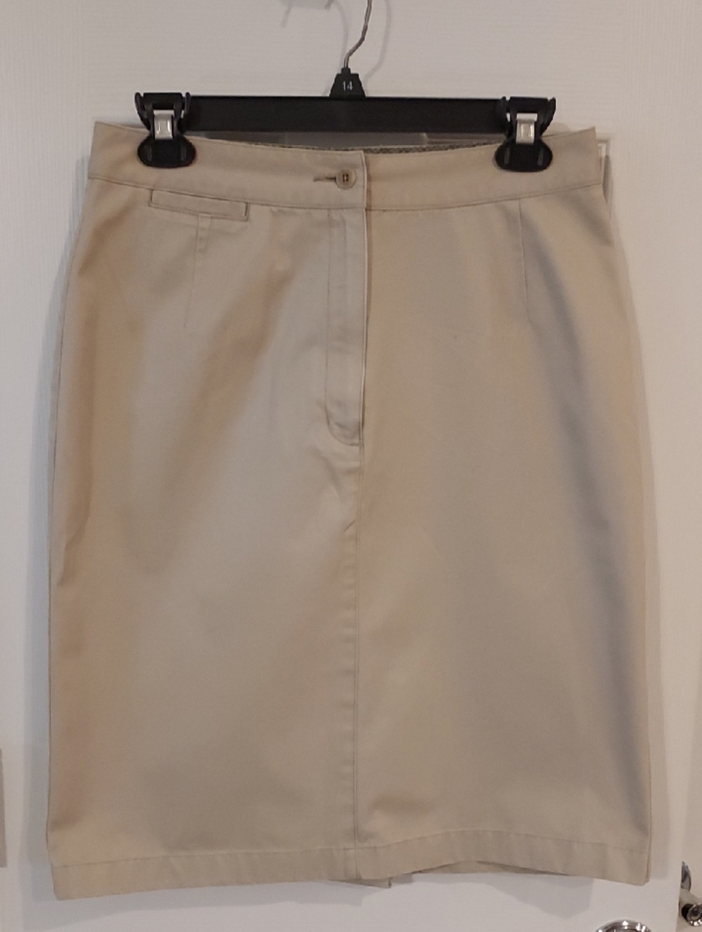 L.L. Bean Women's Beige Tailored Pencil Skirt